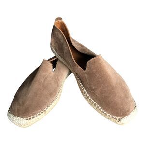 Apoint Suede and Leather Espadrille Jute Flats Loafers‎ Made in Spain Brown 9.5